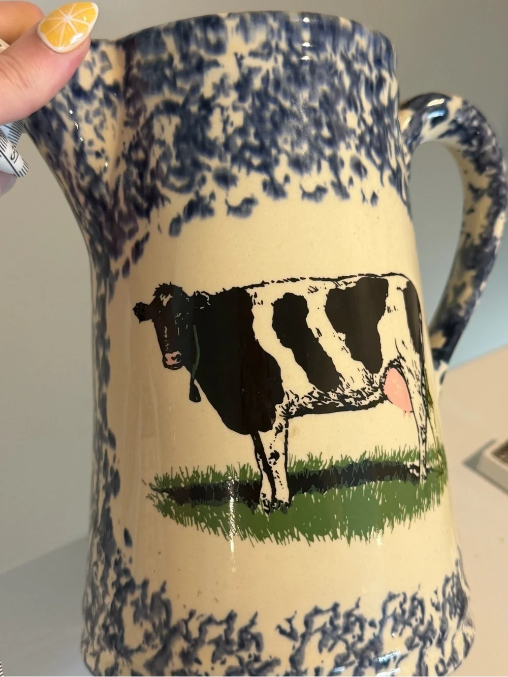 Country Cow Spongewear Ceramic Pitcher